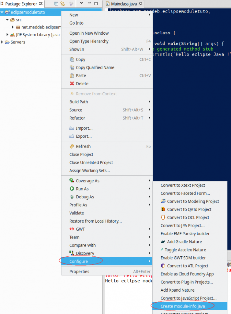 eclipse modules java